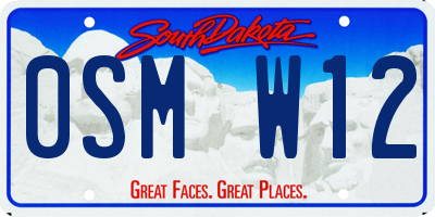 SD license plate 0SMW12
