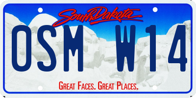 SD license plate 0SMW14