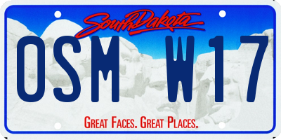 SD license plate 0SMW17
