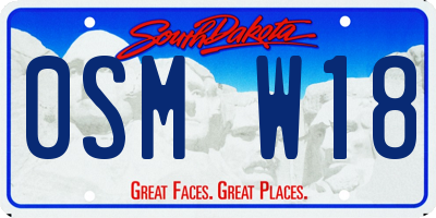 SD license plate 0SMW18