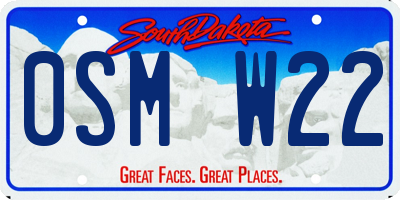 SD license plate 0SMW22