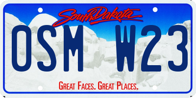 SD license plate 0SMW23