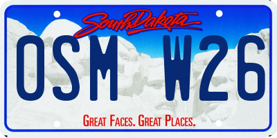 SD license plate 0SMW26