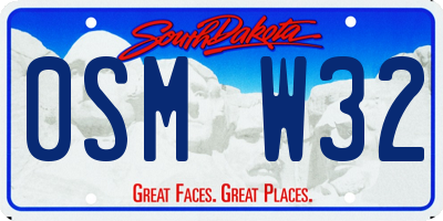 SD license plate 0SMW32