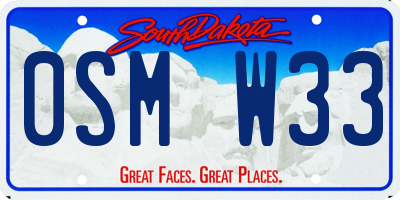 SD license plate 0SMW33