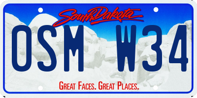 SD license plate 0SMW34