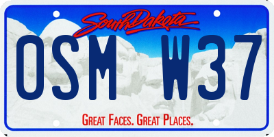SD license plate 0SMW37