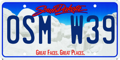 SD license plate 0SMW39