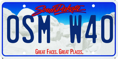 SD license plate 0SMW40