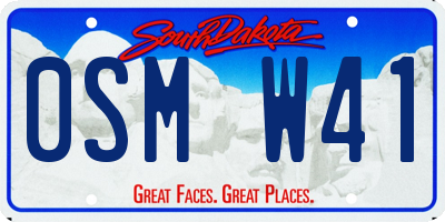 SD license plate 0SMW41