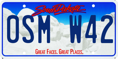 SD license plate 0SMW42