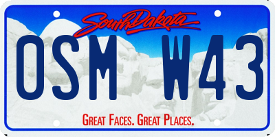 SD license plate 0SMW43