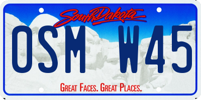 SD license plate 0SMW45