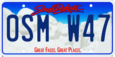 SD license plate 0SMW47