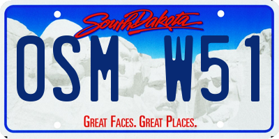SD license plate 0SMW51