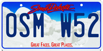 SD license plate 0SMW52