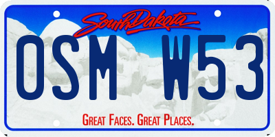 SD license plate 0SMW53