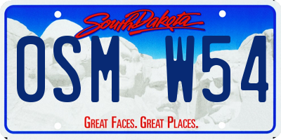SD license plate 0SMW54