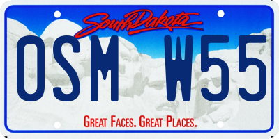 SD license plate 0SMW55