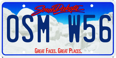 SD license plate 0SMW56