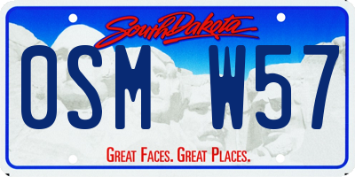 SD license plate 0SMW57