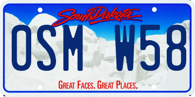 SD license plate 0SMW58