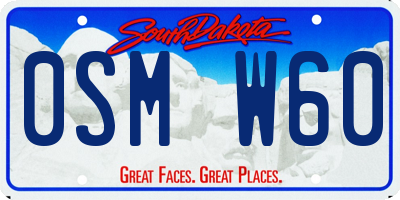 SD license plate 0SMW60