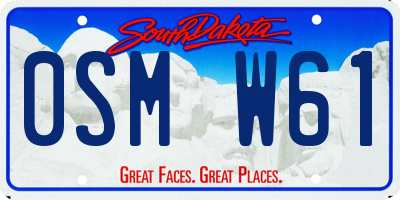 SD license plate 0SMW61