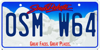 SD license plate 0SMW64