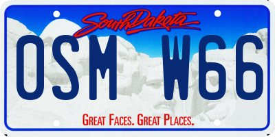 SD license plate 0SMW66