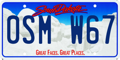 SD license plate 0SMW67