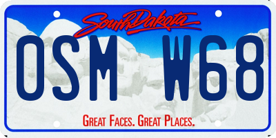 SD license plate 0SMW68