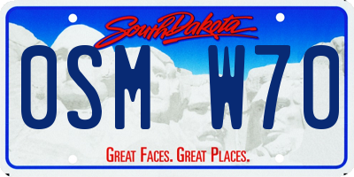 SD license plate 0SMW70