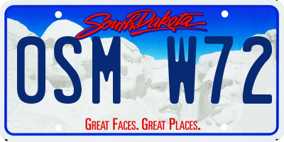 SD license plate 0SMW72