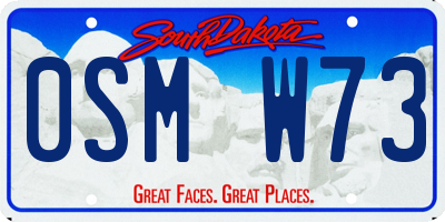 SD license plate 0SMW73