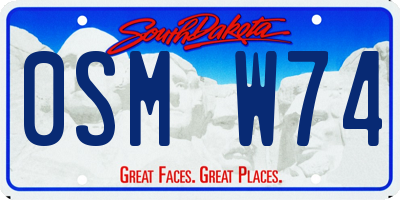 SD license plate 0SMW74