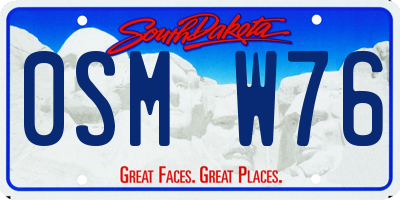 SD license plate 0SMW76