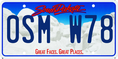 SD license plate 0SMW78