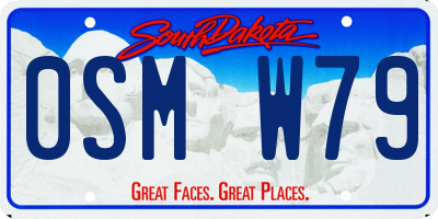 SD license plate 0SMW79