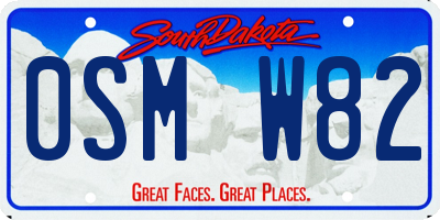 SD license plate 0SMW82