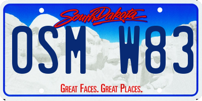 SD license plate 0SMW83