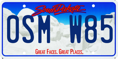 SD license plate 0SMW85