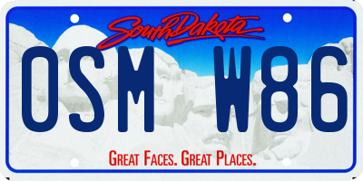 SD license plate 0SMW86