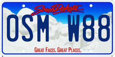 SD license plate 0SMW88