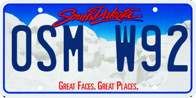 SD license plate 0SMW92