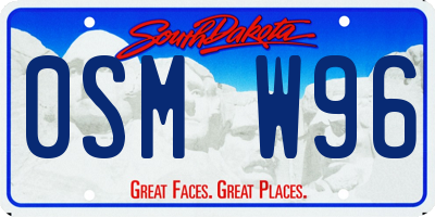 SD license plate 0SMW96