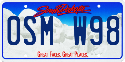 SD license plate 0SMW98