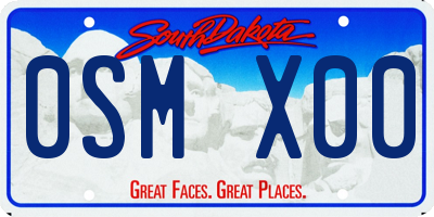 SD license plate 0SMX00
