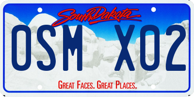 SD license plate 0SMX02