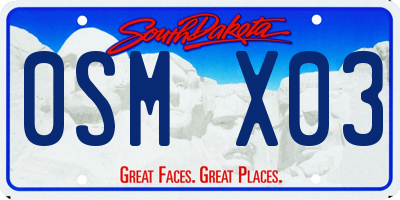 SD license plate 0SMX03